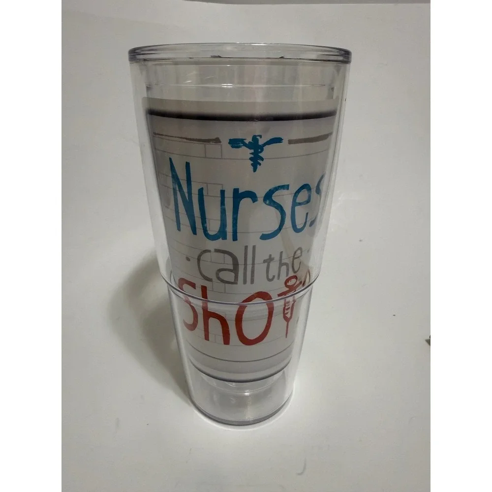Tervis 24oz Insulated Tumbler Nurses Call the Shots Medical Theme Clear Blue Red